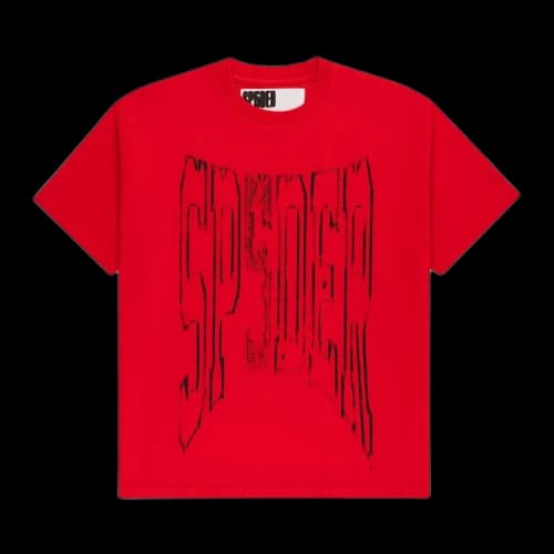Sp5der Diffused Collegiate Tee 'Red'