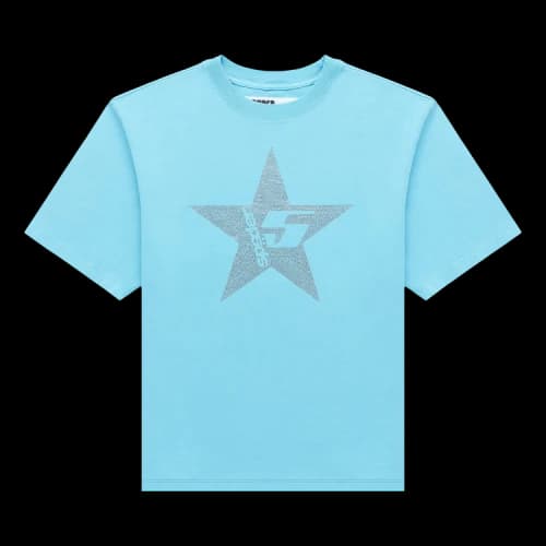 Sp5der Big 5 Star Rhinestone Tee 'Light Blue'