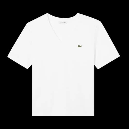 Lacoste Relaxed Fit Soft Cotton V Neck T-Shirt 'White'
