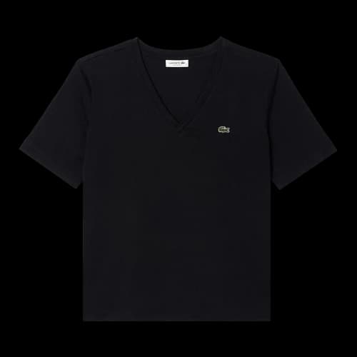 Lacoste Relaxed Fit Soft Cotton V Neck T-Shirt 'Black'