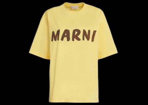Marni Oversized Logo T-Shirts Yellow