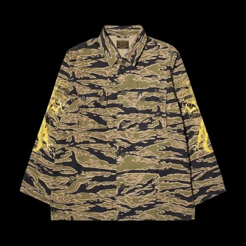 Wacko Maria Tim Lehi Tiger Camo Army Type-1 Overshirt 'Olive'