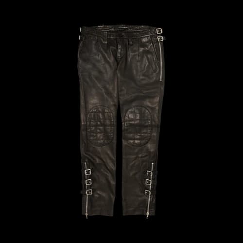 Dolce & Gabbana Sheepskin Moto Pants 'Brown'