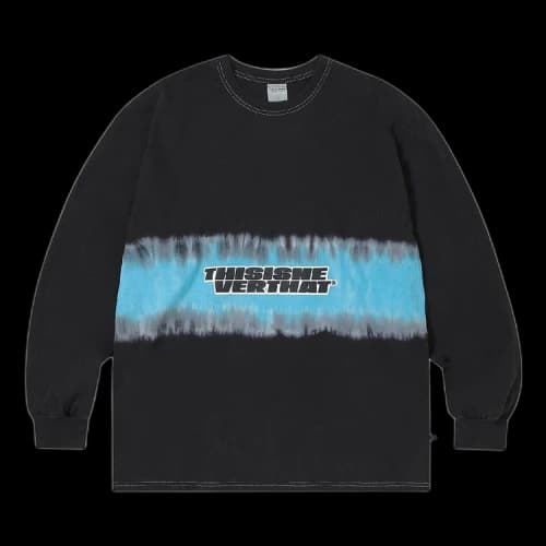 thisisneverthat Striped Tie Dye Long-Sleeve Top 'Black'