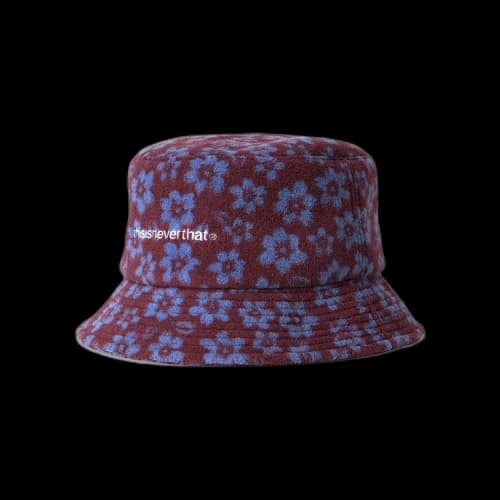 thisisneverthat Floral Fleece Bucket Hat 'Burgundy'