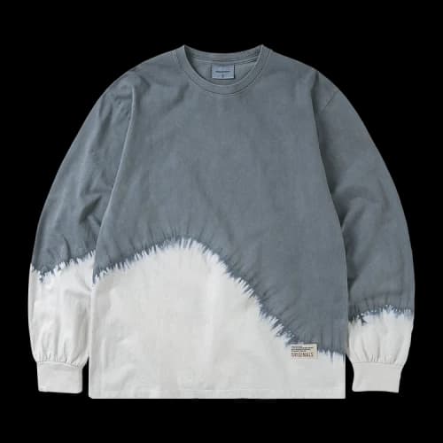 thisisneverthat Wave Overdyed Long-Sleeve Tee 'Navy/Ivory'