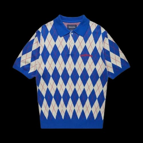 thisisneverthat Argyle Short-Sleeve Knit Polo 'Blue'