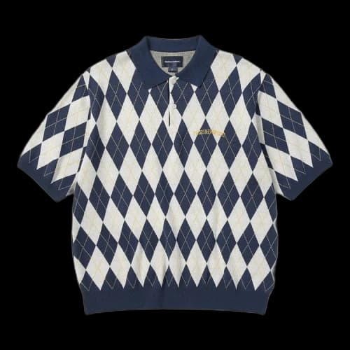 thisisneverthat Argyle Short-Sleeve Knit Polo 'Navy'