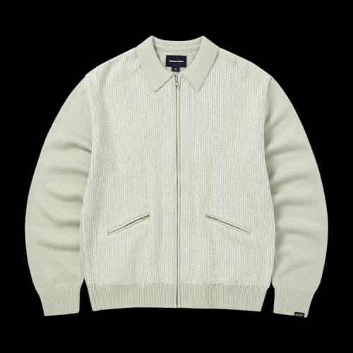 thisisneverthat Velvet Knit Zip Polo 'Ivory'