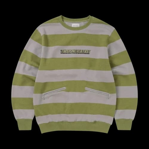 thisisneverthat Printed Stripe Crewneck 'Slate'