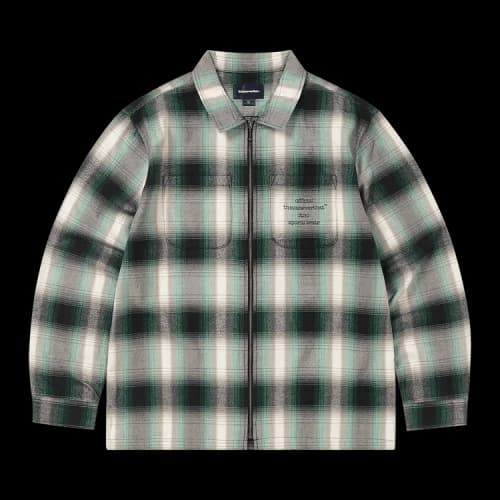 thisisneverthat Flannel Zip Shirt 'Green'