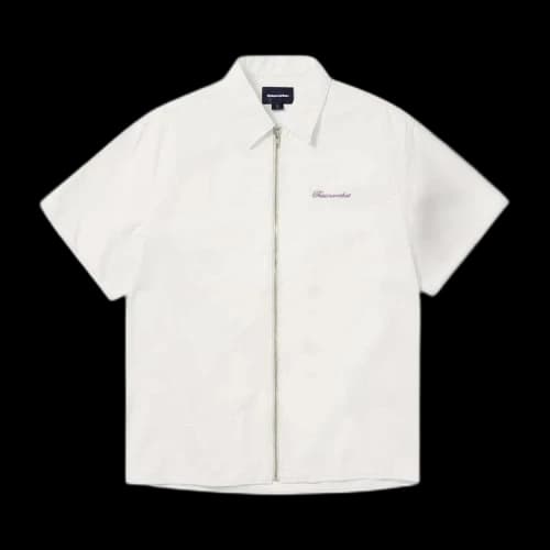 thisisneverthat Washed Denim Zip Short-Sleeve Shirt 'Off White'