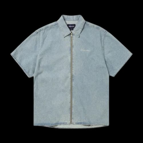 thisisneverthat Washed Denim Zip Short-Sleeve Shirt 'Washed Blue'
