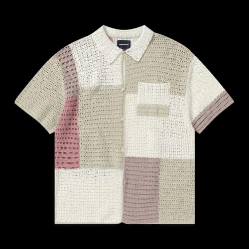 thisisneverthat Block Crochet Knit Short-Sleeve Shirt 'Ivory'