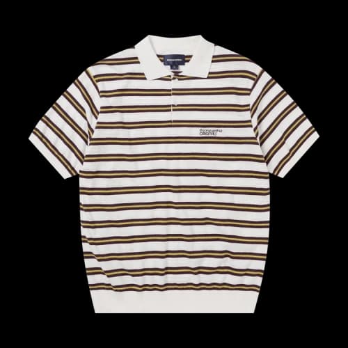 thisisneverthat Striped Knit Polo 'Ivory'