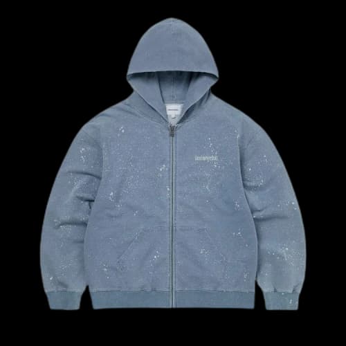 thisisneverthat Indigo Dyed Zip Up Hoodie 'Washed Blue'