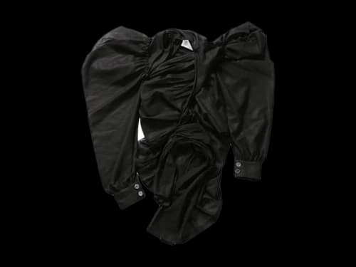 Comme des Garcons Bow Decorated V-neck Loose Blouse Black