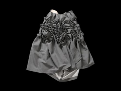 Comme des Garcons Drawstring Waist Ruffle Trimmed Skirt Top Grey