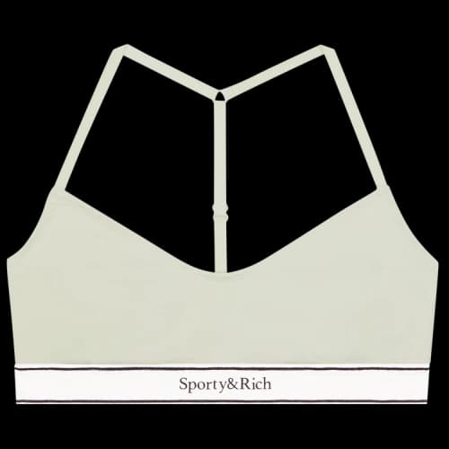 Sporty & Rich Serif Logo Sports Bralette 'Sage'