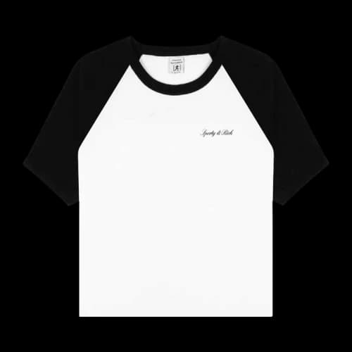Sporty & Rich Signature Logo Tee 'White/Black'
