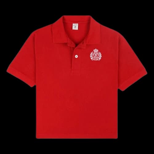 Sporty & Rich H&W Crest Pique Polo 'Ruby'