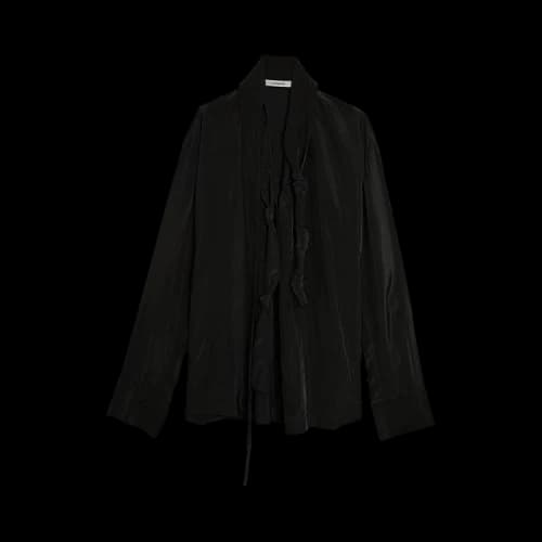 Lemaire Blouse With Knotted Scarf 'Aluminium'