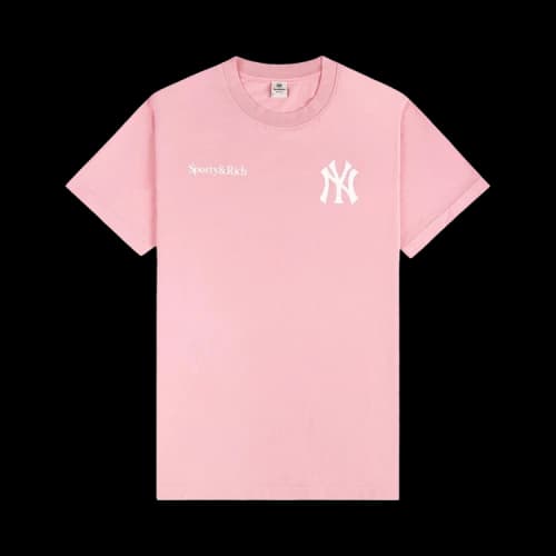Sporty & Rich Yankees Arch T-Shirt 'Candy/White'
