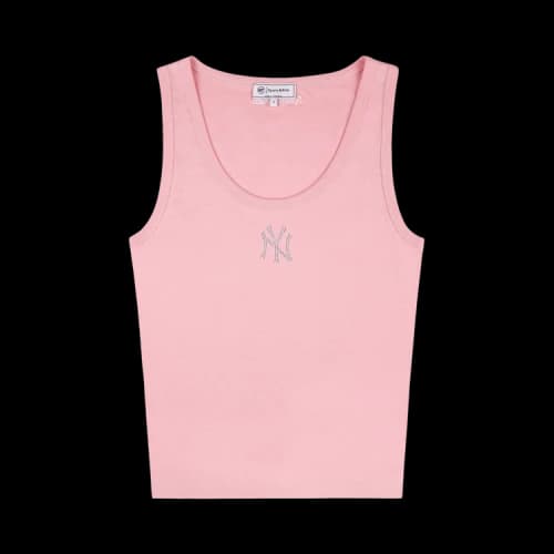 Sporty & Rich Yankees Krystal Cropped Tank 'Candy/White'