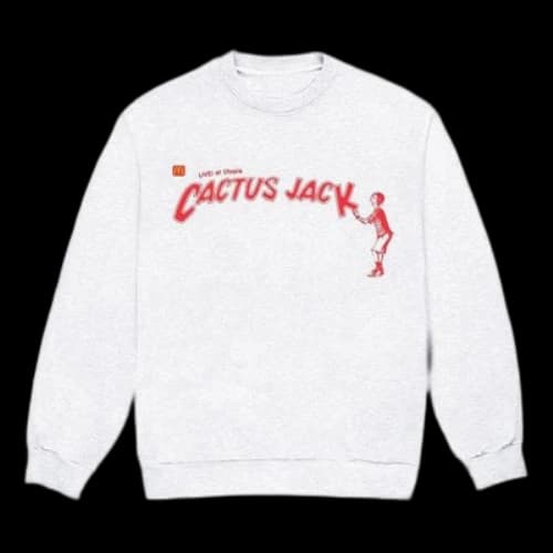 Travis Scott Cactus Jack x Mcdonald Crossover Round Neck Pullover Unisex light grey