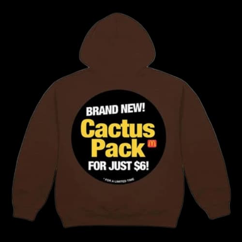 Travis Scott Cactus Jack x Mcdonald Crossover Pattern hooded Long Sleeves Brown
