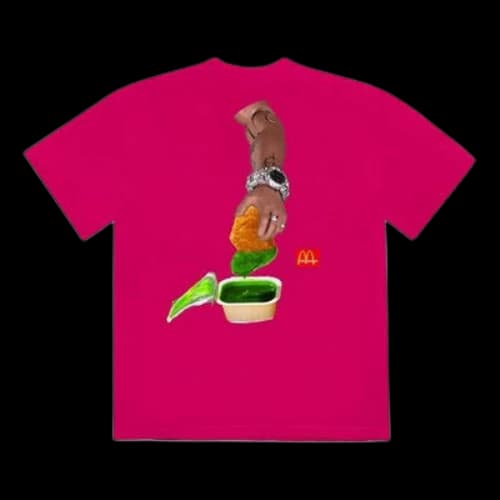 Travis Scott Cactus Jack x Mcdonald Crossover Round Neck Short Sleeve Unisex Pink