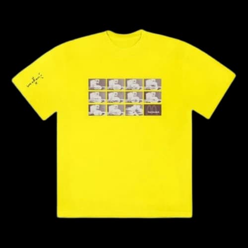 Travis Scott Cactus Jack x Mcdonald Crossover Round Neck Short Sleeve Printing Unisex Yellow