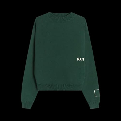 Reese Cooper Intarsia Knit Sweater 'Forest Green'
