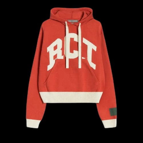 Reese Cooper Knit Hooded Sweater 'Burnt Orange'