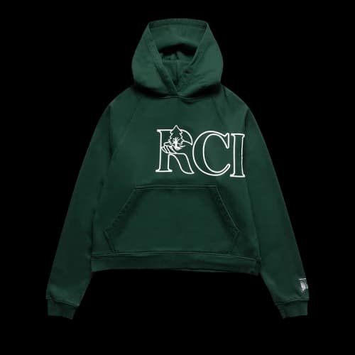 Reese Cooper Tree Script Hooded Sweatshirt 'Forest Green'