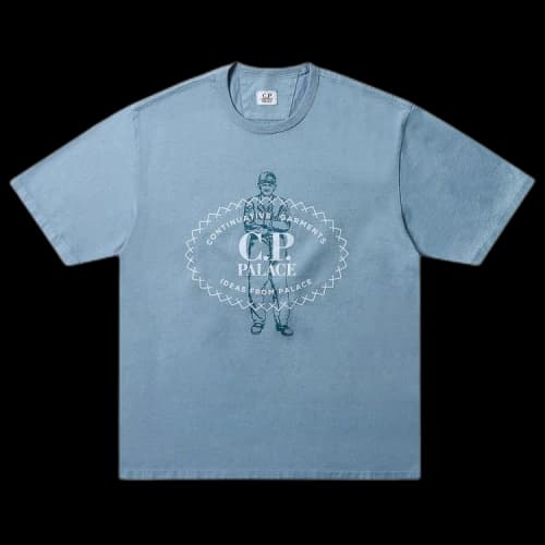 Palace x C.P. Company Mercerized Jersey 30/2 Twisted T-Shirt 'Blue'