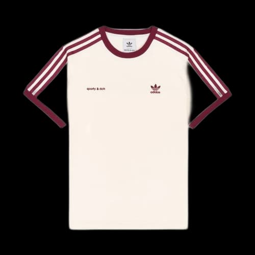 Sporty & Rich x Adidas Ringer Tee 'Cream/Merlot'