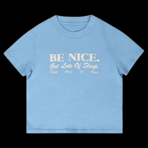 Sporty & Rich Kids Be Nice T-Shirt 'Periwinkle/Cream'