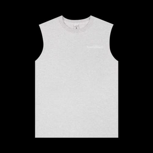 Sporty & Rich Serif Logo Muscle Tee 'Heather Grey/White'