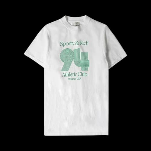 Sporty & Rich 94 Athletic Club T-Shirt 'White/Green'