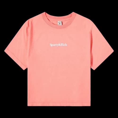 Sporty & Rich Drink More Water Cropped T-Shirt 'Strawberry'
