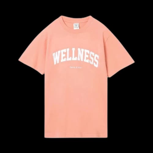 Sporty & Rich Wellness Ivy T-Shirt 'Salmon/White'