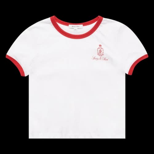 Sporty & Rich Vendome Ringer Tee 'Ruby'