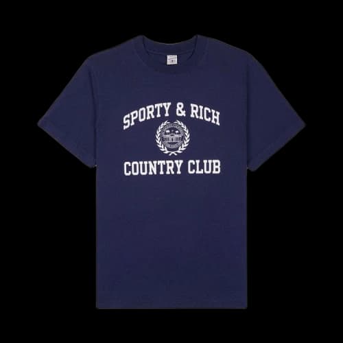 Sporty & Rich Varsity Crest T-Shirt 'Navy'