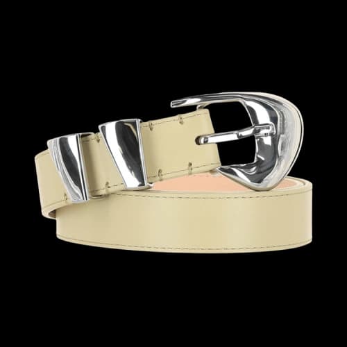 ByFar Moore Leather Belt Beige