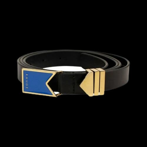 Rhude Leather Chevron Buckle Belt 'Black'