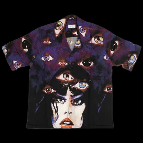 Rhude Eyes Button Down Shirt 'Purple'