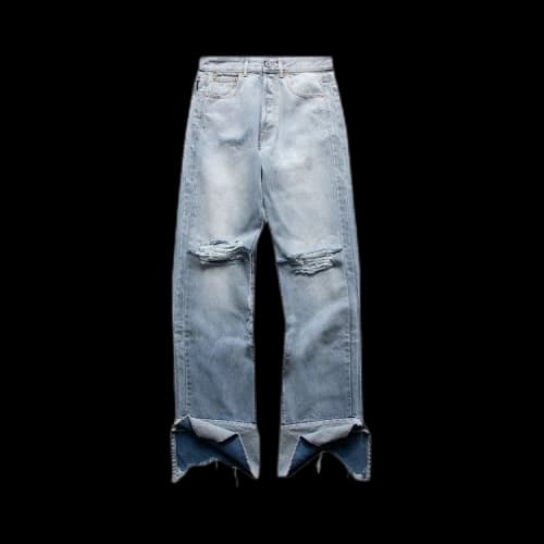 Vetements Wide Leg Destroyed Cut-Up Denim 'Blue'