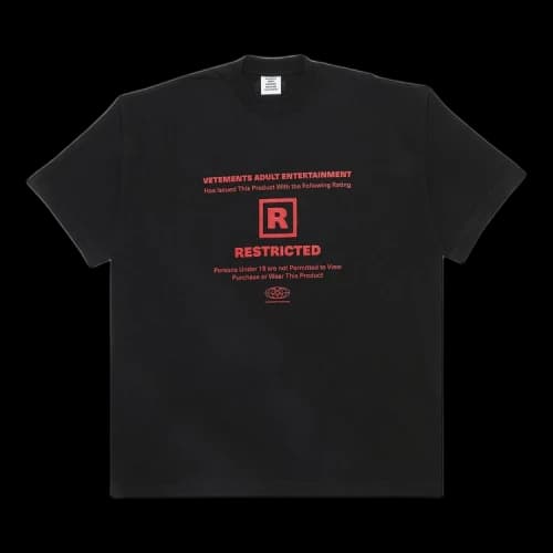 Vetements 18+ Restricted T-Shirt 'Black'