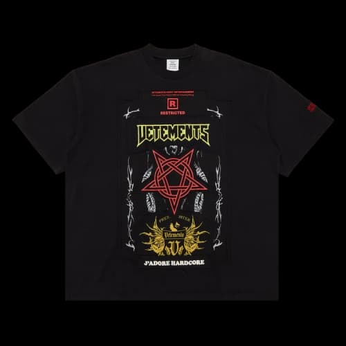 Vetements "J'aDore Hardcore" Patchwork T-Shirt 'Black'